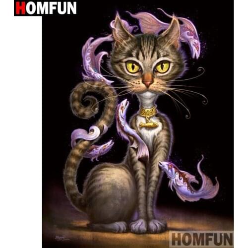HOMFUN Full Square/Round Drill 5D DIY Diamond Painting "Cartoon cat" Embroidery Cross Stitch 5D Home A08358