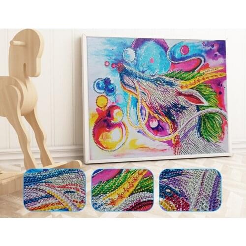 Special Shaped Diamond Painting Animals Mosaic Wall Decor DIY 5D Diamond Embroidery Cross Stitch Dragon Needlework Gift