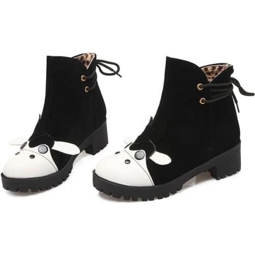 Big Size 9 10 11 12 boots women shoes ankle boots for women ladies boots shoes woman winter Cartoon cartoon round head sleeve