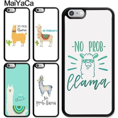 No Prob Llama Quote Case For iPhone 12 Mini 11 Pro MAX X XR XS MAX SE 2020 6S 7 8 Plus 5s Cover