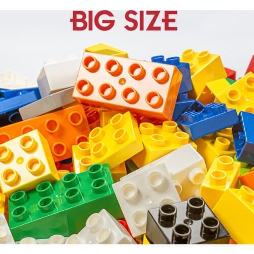 50-200Pcs Big Size Bricks DIY Building Blocks Base Plates Compatible Construction Toys For Children Baby Giocattoli Duplo Gift