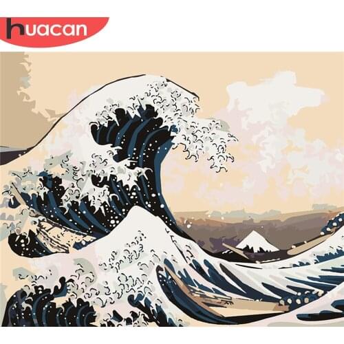 HUACAN Paint By Number Sea Drawing On Canvas HandPainted Painting Art Gift DIY Pictures By Number Scenery Kits Home Decor