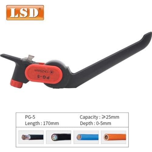Sheath cutter ratchet cable stripper pg-5 cable stripping plier for circular Copper and aluminum wire cable diameter min 25mm