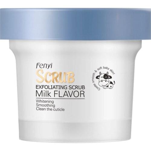 Milk Body Face Facial Scrub Exfoliator Exfoliating Whitening Brightening Peeling visage Cream Gel gommage corps exfoliant 100g