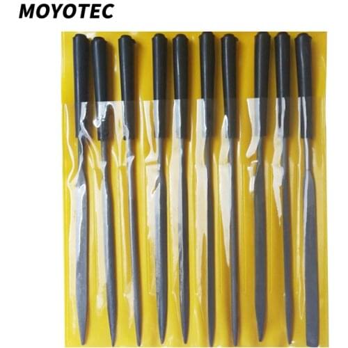 MOYOTEC 10pcs/Set 4*160mm Needle Files Set Jeweler Diamond Carving Craft Tool Metal Glass Stone