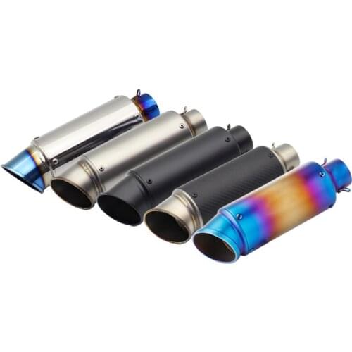 Inlet 51mm 61mm Motorcycle Exhaust Muffler Pipe Tailpipe with DB Killer Motorbike Pitbike Scooters Universal Slip On Escape Moto