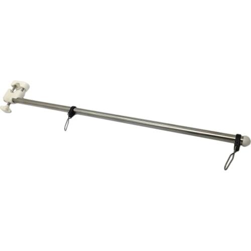 Stainless Steel 304 SS 21" Flag Pole + Clip For 7/8" - 1" Rail Boat Yacht