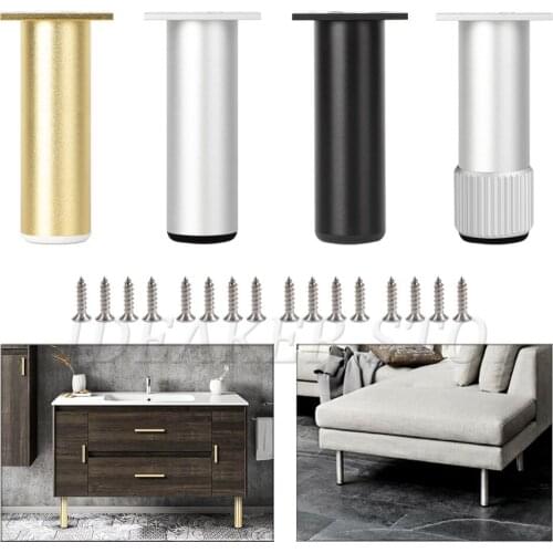 4PCS Adjustable Metal Furniture Legs Cabinet feet Table Sofa Bed TV Aluminum Alloy Furniture Foot protector Gold Silver Black