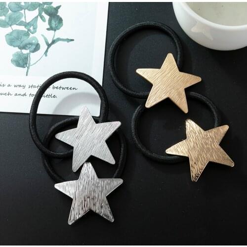 Women Girls Simple Basic Strong Elastic Stretchable Hair Tie Chic Star Fashion Hair Band Hair Accessory Gifts