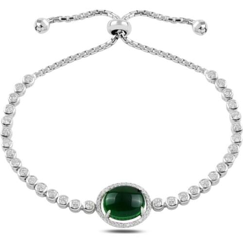 Silver 925 Sterling Zircon Cubic Zirconia Elevator Bracelet