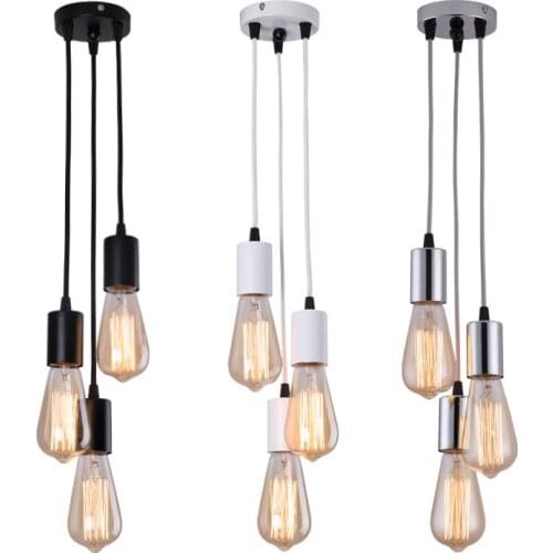 Modern Vintage Edison Bulbs Lighting Industrial E27 Hanging Bulbs Creative Restaurant Chandelier 3 Bulbs Dining Light