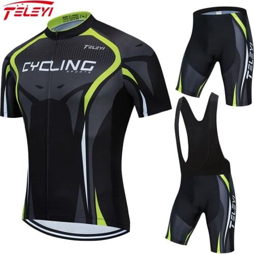 Teleyi Cycling Set 2021 Pro Breathable Quick-Dry Cycling Jerseys Set Mens Bicycle Wear MTB Mountain Bike Sportswear Uniform#21