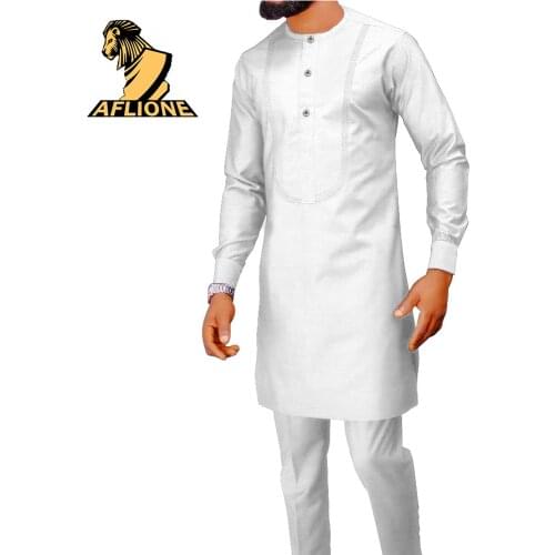 African Traditional Clothing for Men Long Sleeve Shirts and Pants Two Pieces Suit Dashiki Formal Outfits v2116057