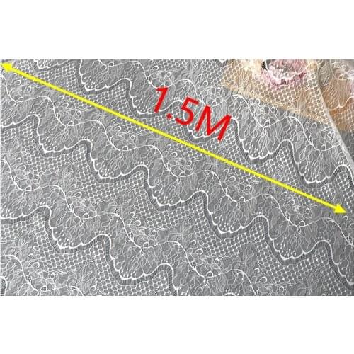 High-end French eyelash Sequins Lace Fabric Wedding Dress Trailing Light veil European Pastoral Wind Cloth