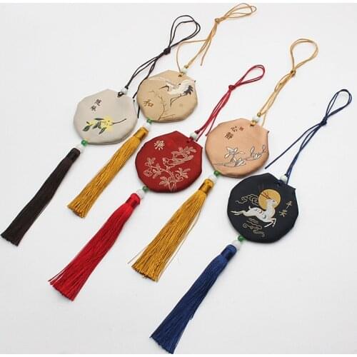 Japanese Embroidered Blessing Bag Keychain Omamori Pray Fortune Love Health Safe Study Wealth Pray Bag Decor Guard Talisman Gift