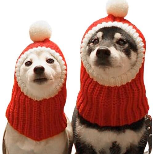 Halloween Pet Dog Kitten Knitting Beanie Winter Warm Hat Christmas Cap Headwear New Year Plush Cap Pet clothing