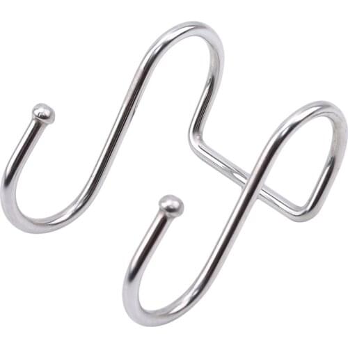 1 Pc Double S Shape Back Door Clothes Bag Hook Stainless Steel Kitchen Cupboard Sundries Organizer