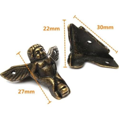 10pcs vintage wooden box feet Antique Brass Jewelry Chest Wood Box Decorative Feet Leg Corner Protector (Size:30mm X 27mm)