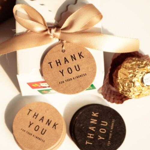 100PCS Natural Kraft Paper Gift Tags Thank you Paper Labels For Price Tags DIY Crafts Clothing Garment Tags Wedding Decoration