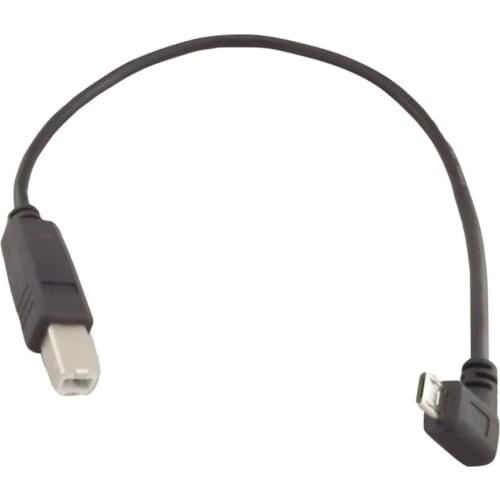 1x USB 2.0 B Male To USB Micro 5 Pin Male Plug Right Angled Adapter Connector Cable 25cm