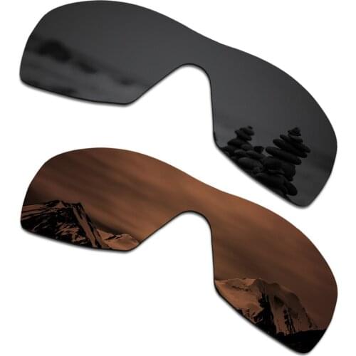 SmartVLT 2 Pieces Polarized Sunglasses Replacement Lenses for Oakley Dart Stealth Black and Amber Brown