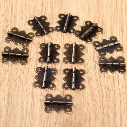 20Pcs Iron Antique Bronze Decorative Butterfly Hinges with Screws for Kitchen Cabinet Furniture Jewelry Wooden Box Hinge 25x20mm