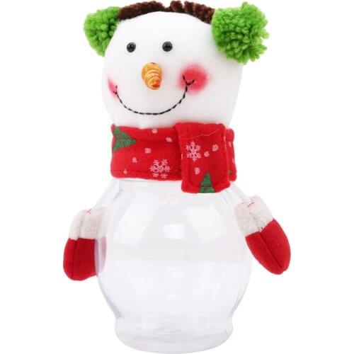 2019 Transparent Christmas Candy Bottle Box Storage Jar Container Xmas Party Gift Childrens Christmas Candy Bag Gift Cans