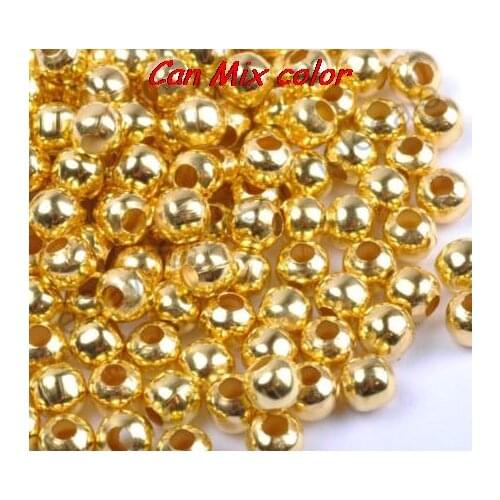 4mm 4000pcs/lot silver Gold Spacer Beads, new acrylic beads For Chunky Jewellery for DIY bracelet cross making dg35st