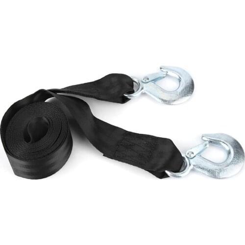 4M 4 Tons Car Tow Strap Cable Heavy Duty Trailer Towing Pull Rope with 2 Hooks for car trailer, cargo bundling and etc