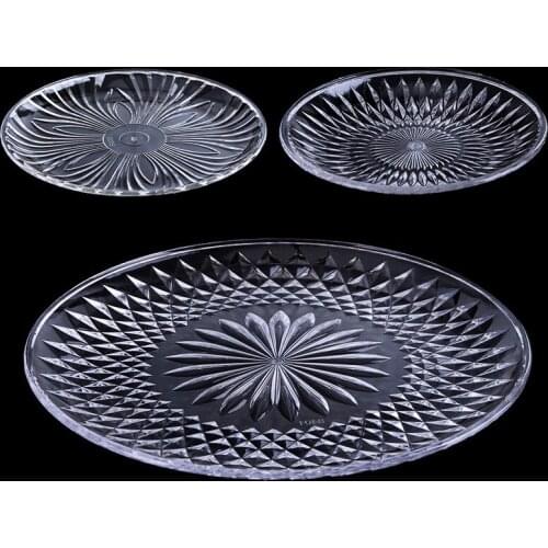 50pcs/lot Transparent Food Sweets Fruit Dessert Dish Round Plastic Tableware Plates Snack Tray Bar Home Accessories lin4624