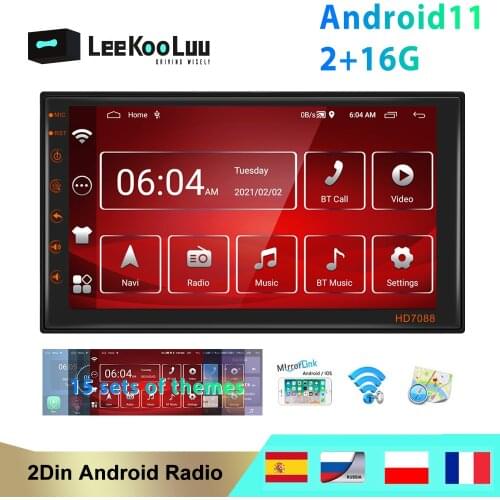 LeeKooLuu 2 din Car Android Radio Multimedia Player 2din Autoradio For Volkswagen Hyundai Kia Honda Toyota Nissan Mitsubish Ford
