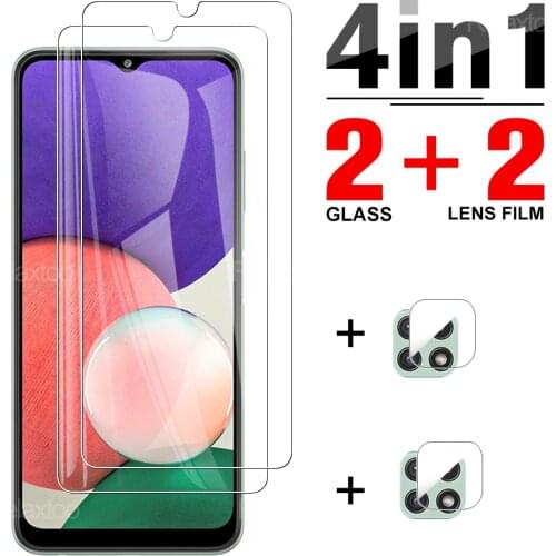 4in1 transparent case for samsung galaxy a22 a21 a21s a11 a10 a20 a20e a20s a12 a10s a10e a02s a01 glass screen lens full cover