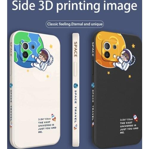 Cartoon Astronaut Phone Case For Xiaomi Mi 11 10T 10 lite 9T Note 10 Redmi Note 9 9T 8 8Pro 7 7Pro 9 9A K40 K30 Silicone Cover