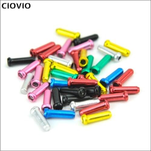 CIOVIO 100 pcs/lot Mountain Road bike cycling bicycle aluminum brake cable tips crimps bicycle derailleur shift cable end caps