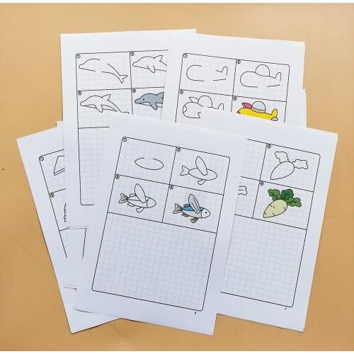 Childrens Montessori Drawing Paper Practice Exercise Paper Preschool Learning English Homework Workbook for Kids Worksheets Toy