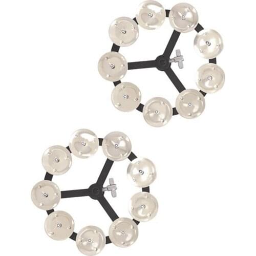 Dropship-2PCS Headliner Series Hi-Hat Tambourine with Double Row Steel Jingles - Black