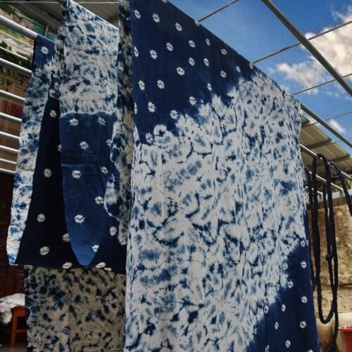 High quality cotton fabric Hand tie dyeing tissu Curtain and clothes decoration sewing