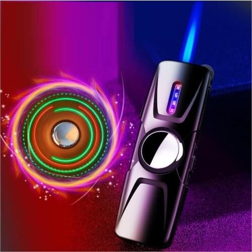 Fingertip top gas lighter inflatable windproof multi-functional creative direct grinding wheel ignition metal toys gifts