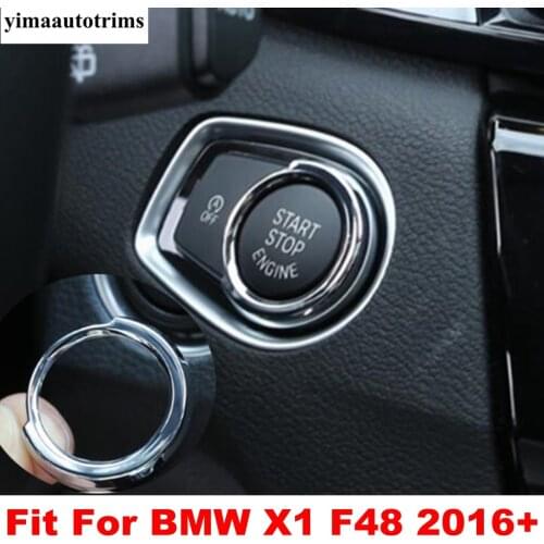Chrome Engine Start Stop Decoration Ring Keyless Start System Button Accessories Cover Trim Fit For BMW X1 F48 2016 - 2020 ABS