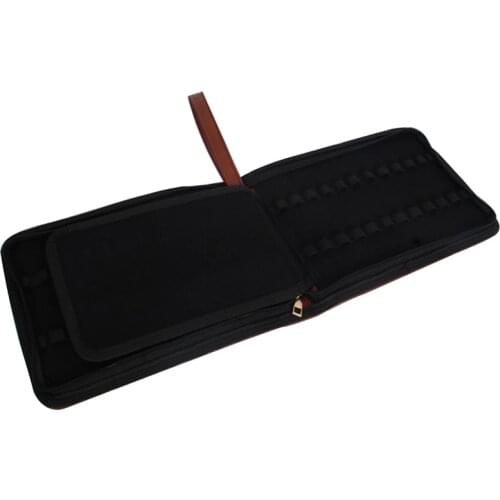 Quality Fountain Pen / Rollerball Pen Bag Pencil Case Available for 24 Pens - Coffee Leather Pen Holder / Pouch