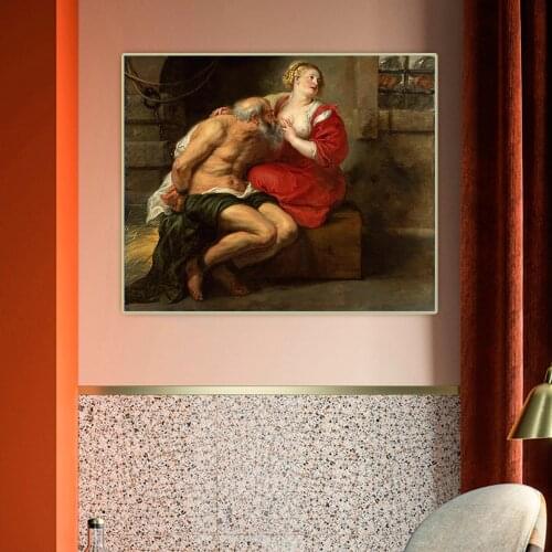 Canvas Oil Painting Peter Paul Rubens"Simon And Pero (Roman Charity)"Wall Art Aesthetic Home Living Room Interior Decoration