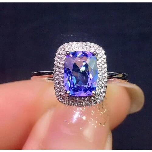 Y709 Tanzanite Ring Fine Jewelry Pure 18 K Gold Natural Tanzanite Gemstones 1.8ct Diamonds Female Anniversary Gift Fine Rings