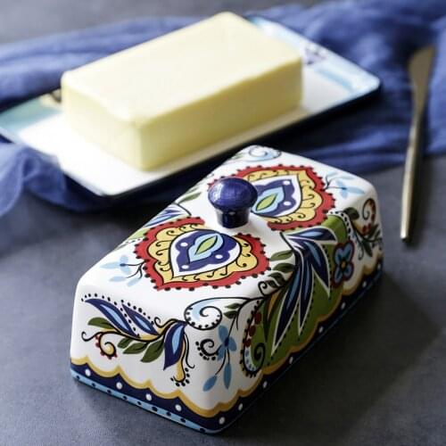 European and American Creative Ceramic Butter box European tableware with lid butter plate dessert plate butter plate cheese box
