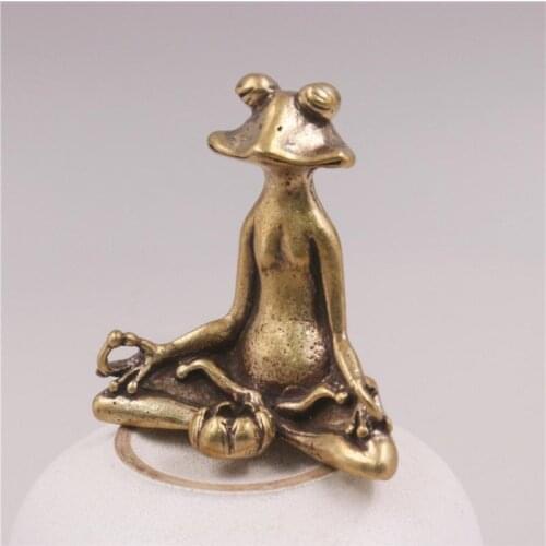 Creative Meditation Bronze Frog Decoration Crafts Animal Sculpture Desktop Home Desktop Decoration Solid And Durable