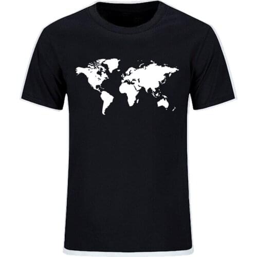 Summer New World Map for Funny Printed T Shirt Men Short Sleeve O-neck Cotton Cartoon Festival T-shirt Tops EU Size