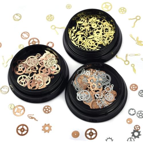 Mini Metal Gear Resin Filling Gold Siver Color For DIY Crystal UV Epoxy Resin Jewelry Making Accessories Nail Art Decoration