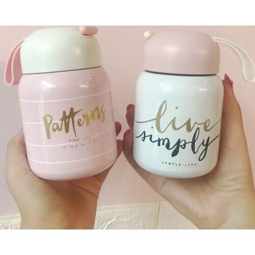 Mini Thermosflessen Fles Rvs Thermos Cup Creatieve Student Mooie Cup Draagbare Mini Grote Buik Thermosflessen Gift