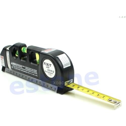 Multipurpose Level Laser Horizon Vertical Measure Tape Aligner Bubbles Ruler 8FT M08 dropship