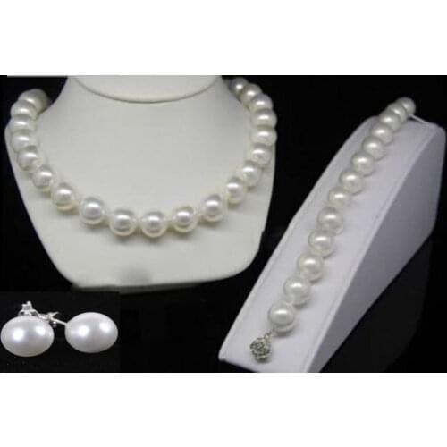 Fashion 10mm White Akoya Shell Pearl Round Beads Necklace Bracelets Earrings AAA