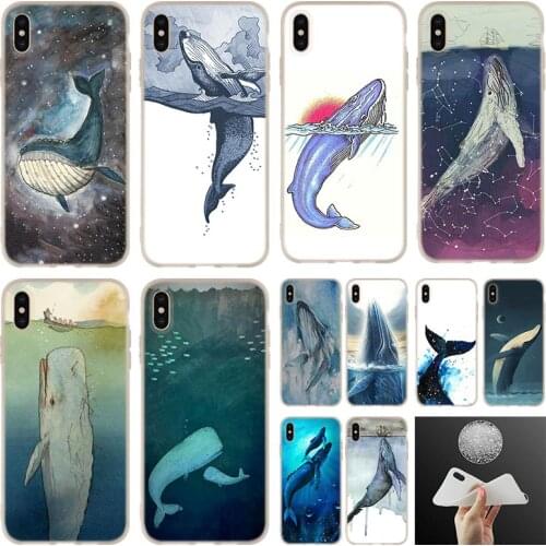Watercolor Whale soft silicone Phone Case cover For iPhone 11 Pro 7 8 Plus XR XS Max 4 5 5S SE 6 6s 2020 Funda Etui Cases